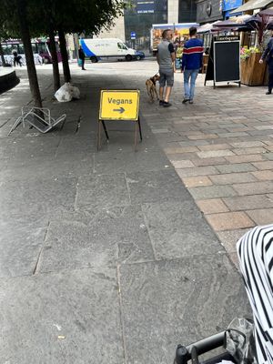 welcome sign was cute  at The Glasvegan in Glasgow