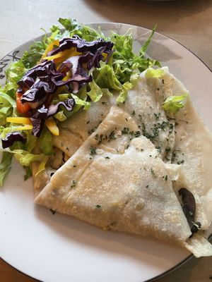 Cheese and mushroom crepe   at The Glasvegan in Glasgow