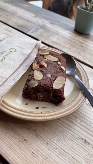 almond brownie   at The Glasvegan in Glasgow