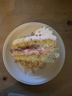 Vegan lemon raspberry cake  at The Glasvegan in Glasgow