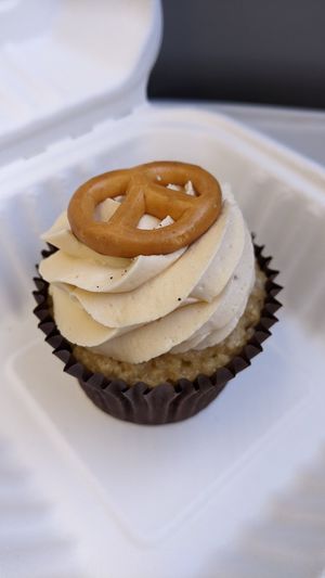 Salted caramel cupcake at The Glasvegan in Glasgow