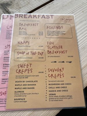 Breakfast menu   at The Glasvegan in Glasgow