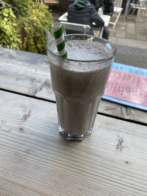 cookie monster milkshake  at The Glasvegan in Glasgow