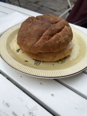 Breakfast bap 2 fillings. The bap itself was very dry.  at The Glasvegan in Glasgow