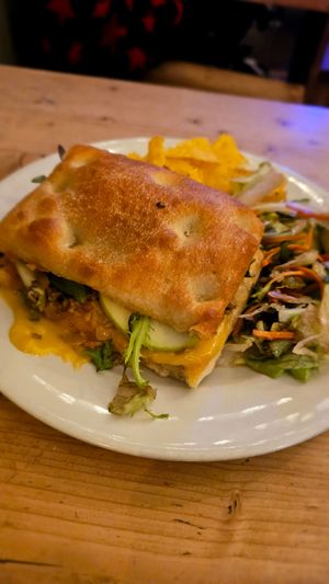 Gangsta Granny (haggis, caramelised onions, granny smith) at The Glasvegan in Glasgow