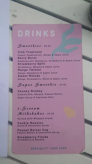 Smoothies - no milkshakes! at The Glasvegan in Glasgow