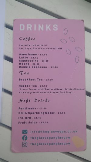 Hot beverages at The Glasvegan in Glasgow