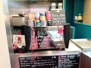 Coffee and drinks station at The Glasvegan in Glasgow