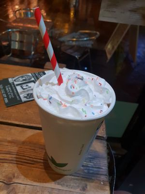 Cookie monster milkshake at The Glasvegan in Glasgow