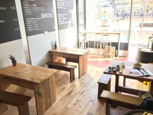 Refurb with lots of seating inside and outside at The Glasvegan in Glasgow