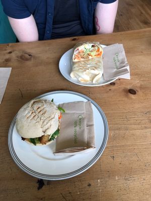 Wings away sandwich and doner vebab at The Glasvegan in Glasgow