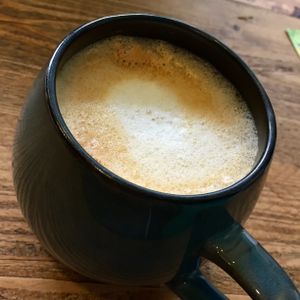 Cappuccino made with oat milk at The Glasvegan in Glasgow