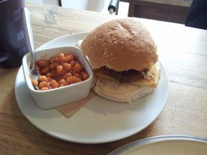 Breakfast Roll with Square sausage and tattie scone at The Glasvegan in Glasgow