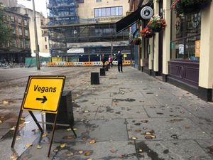 Love the sign outside at The Glasvegan in Glasgow