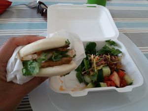 Teriyaki tofu bao salad box at Red Panda in Lyme Regis