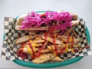 Delicious Hotdog at Distrito Vegano in Merida