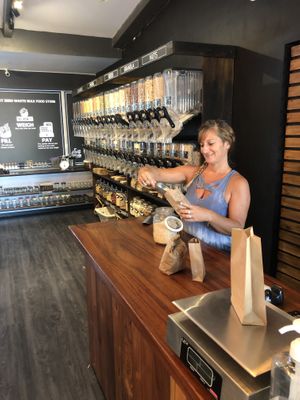 Getting my nutritional yeast and spices and cashews   at Almacen Organic & Natural in Tamarindo