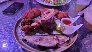 Plato árabe vegetariano (vegano sin el yogurt) at Marrakech in Santa Marta