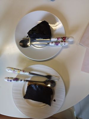 Chocolate brownie & chocolate peanut butter slice #Veganuary at Buzz Organic Food & Drink in Ao Nang