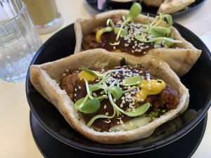 Vegan strips pita  at Buzz Organic Food & Drink in Ao Nang