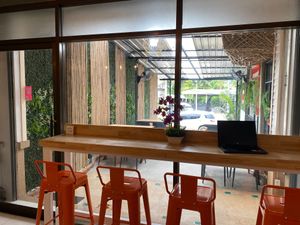 Lots of space and plugs to work, or watch the world go by at Buzz Organic Food & Drink in Ao Nang