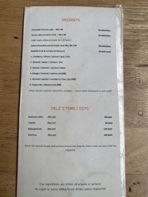 Menu  at Buzz Organic Food & Drink in Ao Nang