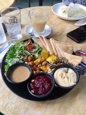 Vegan mezze with ginger shot at Buzz Organic Food & Drink in Ao Nang