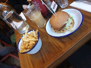 Mountain burger on gf bun at Burger Theory in Bristol