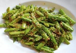 Sesame French beans at Yeok Teck Chinese Vegetarian in Kathmandu