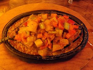 Vegetable casserole at Saltanat Fish & Kebab House in Istanbul