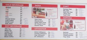 menu at Shreeya Sweets in Patan