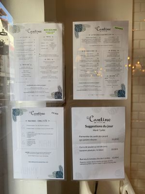 All menu  at La Cantine in Biarritz