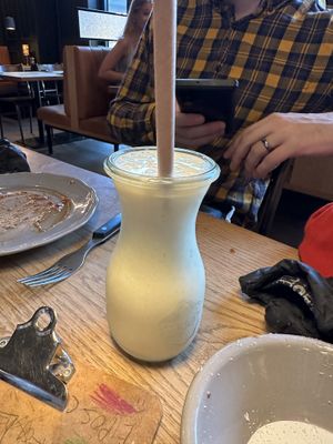 Pineapple milkshakee  at Halifax Burgers in Hilleroed