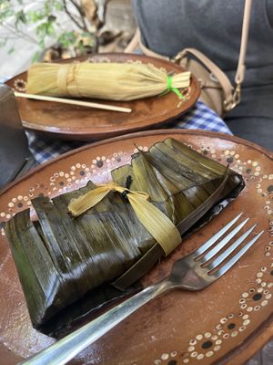 Both tamales  at La Galeria Cafe in Mexico City