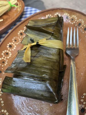 Mole tamale  at La Galeria Cafe in Mexico City