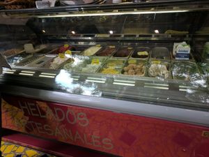 Vegan ice creams are marked at La Galeria Cafe in Mexico City
