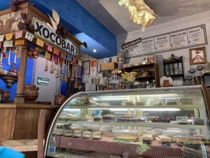 Inside at La Galeria Cafe in Mexico City