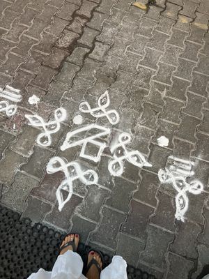 Rangoli outside 🥰  at Hotel Saravana Bhavan - Connaught Circus in New Delhi
