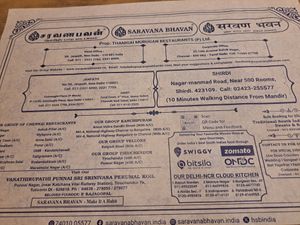 Bit of info at Hotel Saravana Bhavan - Connaught Circus in New Delhi