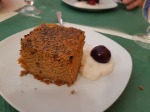 Dessert / Carrot cake (Vegan and GF) at La Biotika in Madrid