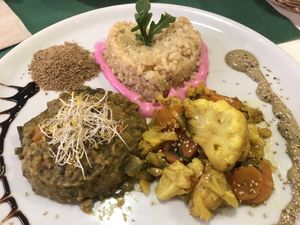 The main plate (option B microbiotic)   at La Biotika in Madrid