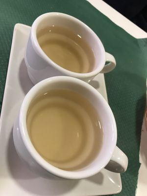 An infusion that came with menu of the day    at La Biotika in Madrid