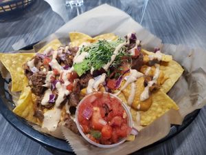 Jackfruit Nachos at nightshop in Bloomington