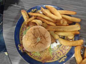 Impossible Burger w/ eggplant bacon at nightshop in Bloomington