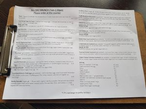 Menu 16 June 2019 at 7th Heaven in Sutherland