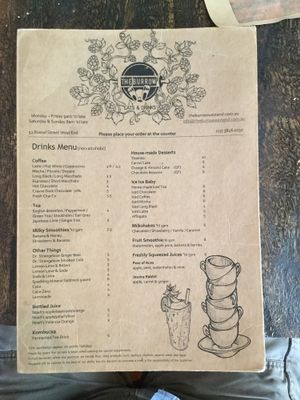 menu 1 at The Burrow in West End