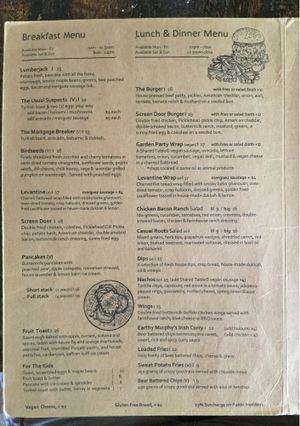 menu 3 at The Burrow in West End