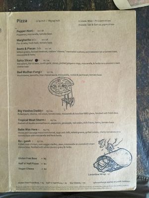 menu 4 at The Burrow in West End