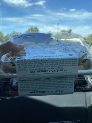 Vegan To-Go Options (Sushi/Spring Rolls)  at 365 by Whole Foods Market in Concord