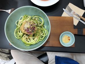 Curry zoodles at Raw Vega in Bangkok